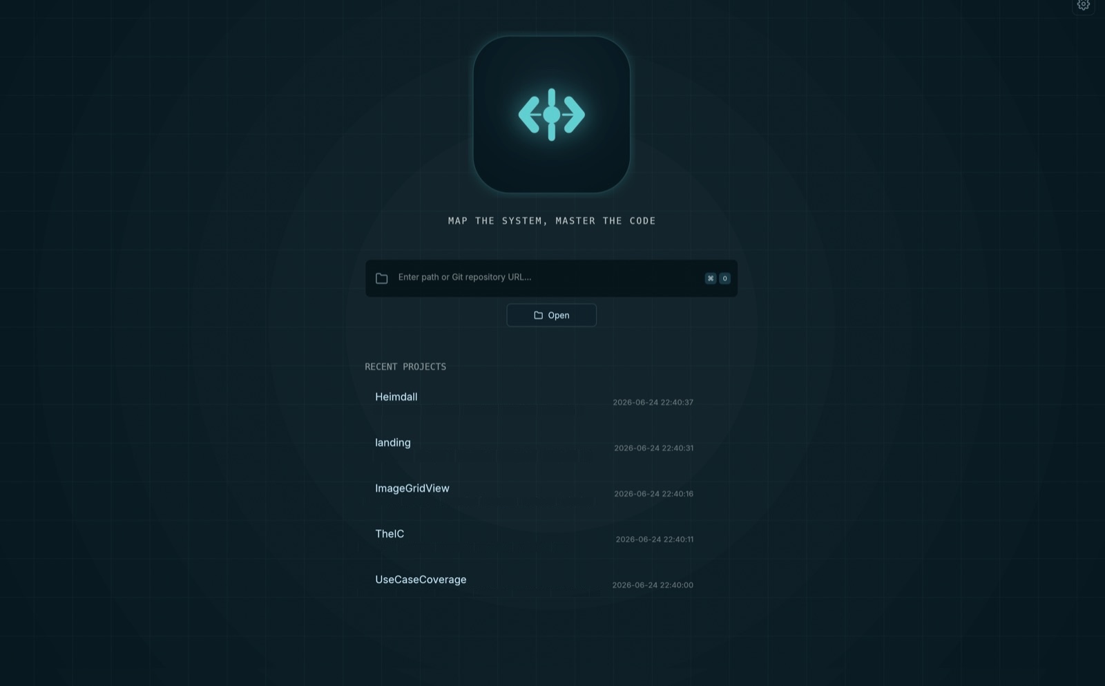 Heimdall main screen showing project overview