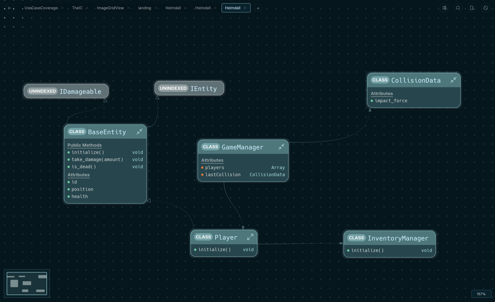 Heimdall map detail view with dependencies
